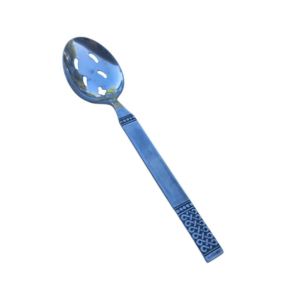 Danika MSI Japan Stainless‎ Pierced Serving Spoon 8.25in Satin Frosted Flatware